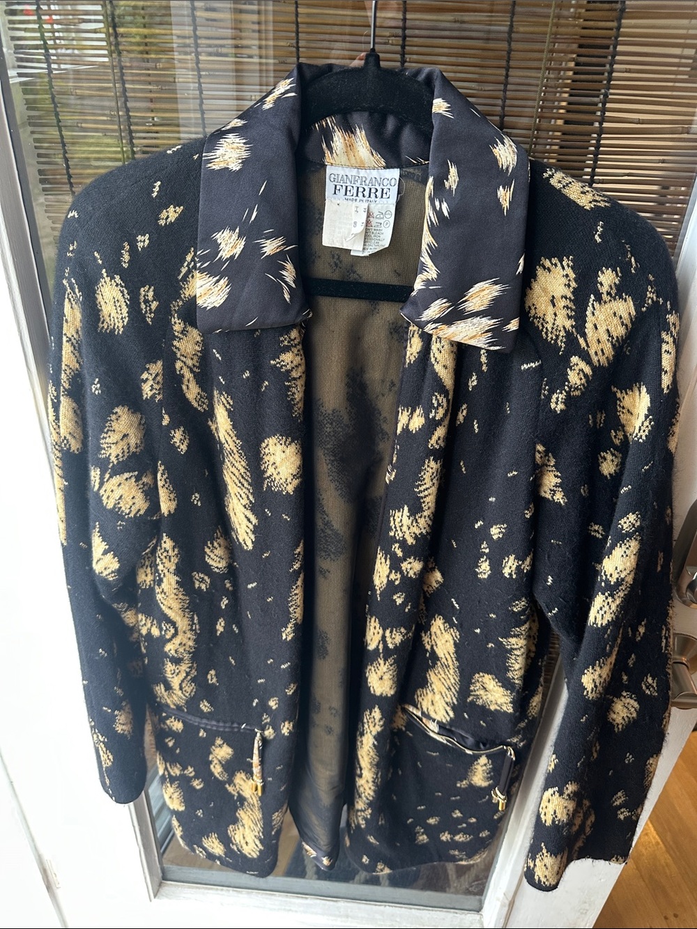 Vintage Gianfranco Ferré Black & Gold Patterned Women's Blazer
